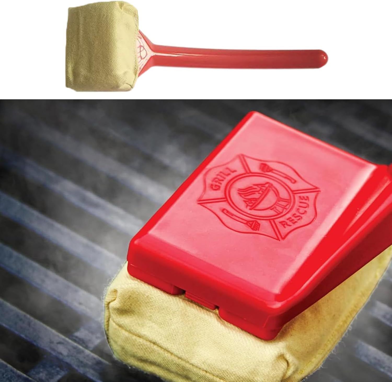 BBQ Cleaning Brush, Brushless Flame-Retardant Fabric Outdoor Grill Cleaner Handheld Barbecue Cleaning Scrubber for Home Kitchen Camping BBQ image number 2