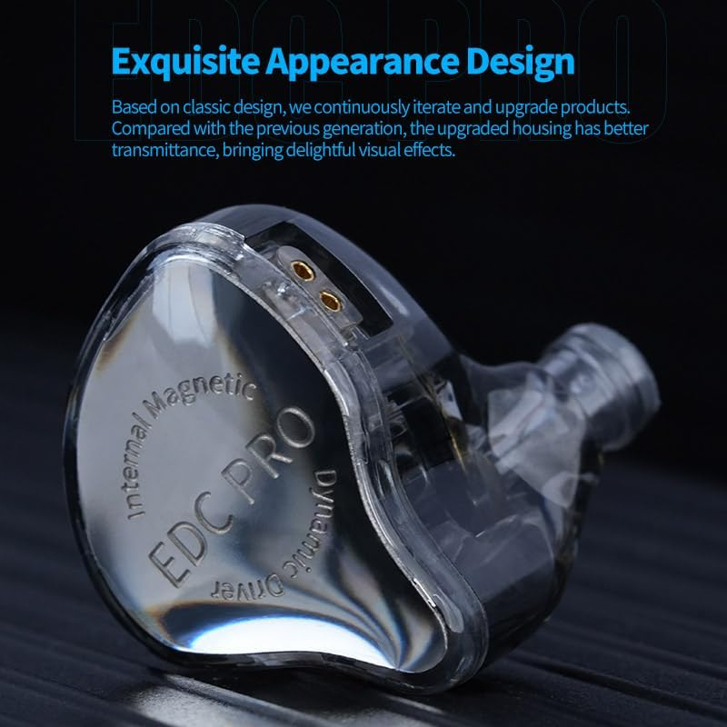 FAAEAL KZ EDC PRO In-Ear Headphones,Professional High-Sensitivity and Large Dynamic Earphone,Hifi Powerful Bass Music IEM Earbuds,2Pin Detachable Monitors (Silver-Plated Cable Version with Mic) image number 3