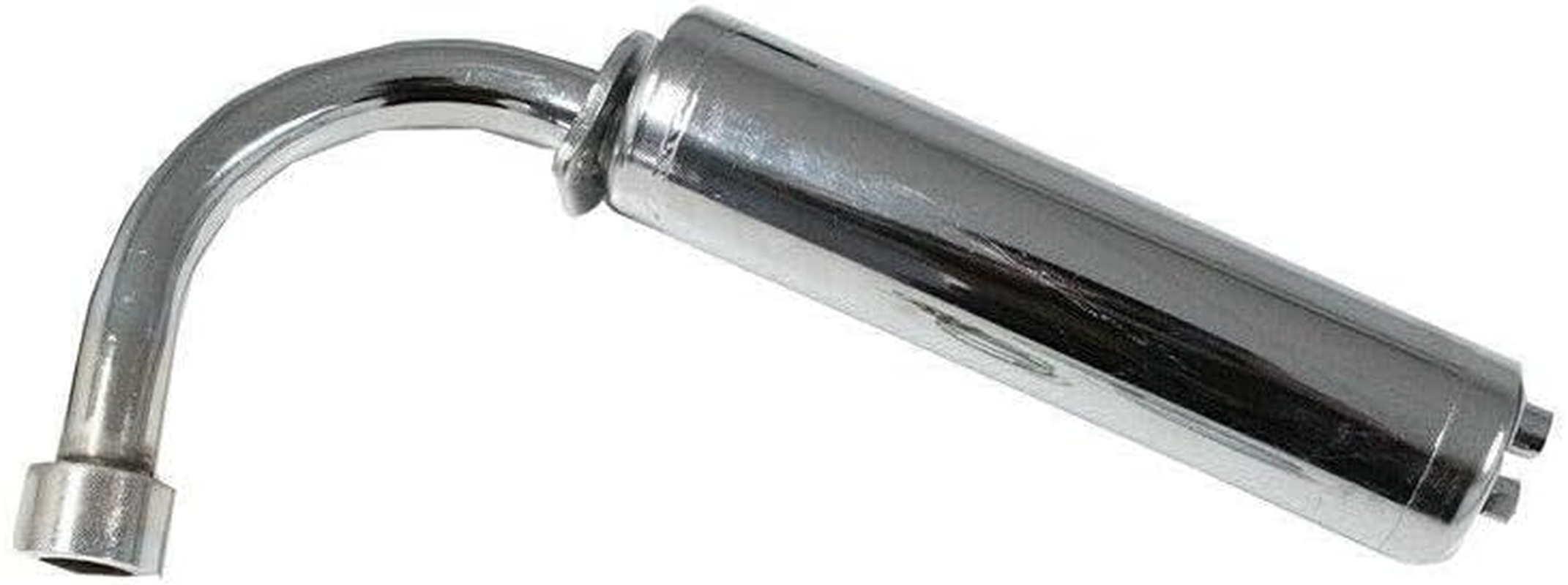 TDR Exhaust Muffler Pipe for 2 Stroke 100CC Engine Kit Motorized Push Bike Bicycle Silver Exhaust Pipe image number 6