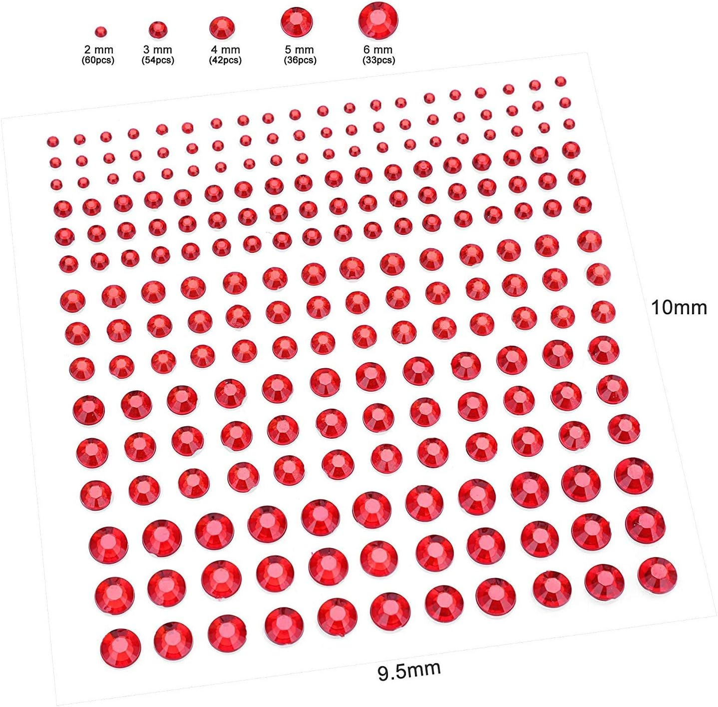 PHOGARY Self-Adhesive Rhinestone Sticker 3375 Pieces Crystal in 5 Size 15 Colors Bling Craft Jewels Gem Stickers for Crafts, Body, DIY Nails, Festival, Carnival, Makeup image number 4