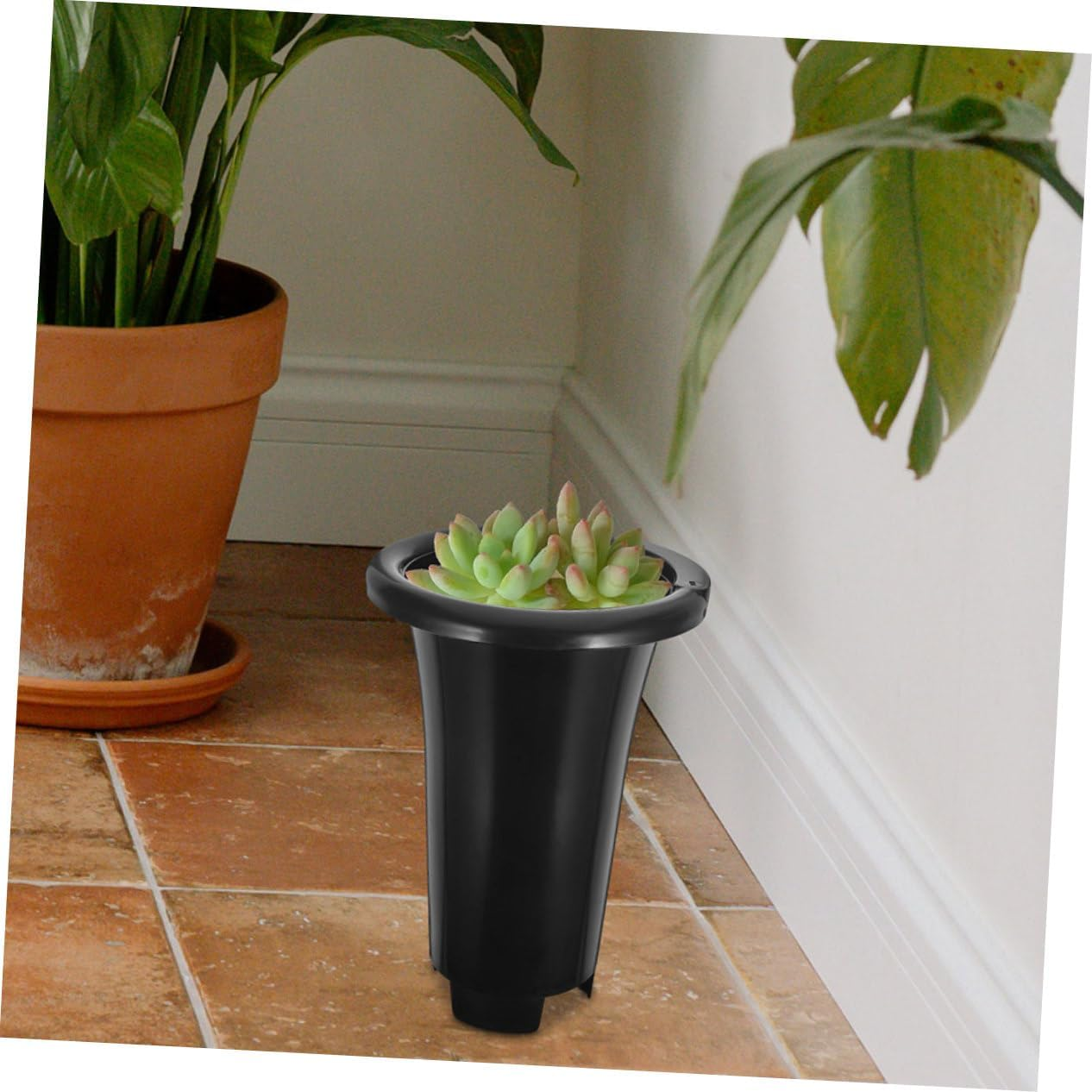 10Pcs Black Thickened Plastic Nursery Pots for Plants, Extra Large round Orchid Containers with Drainage, Suitable for Indoor Gardening and Plant Cultivation image number 6