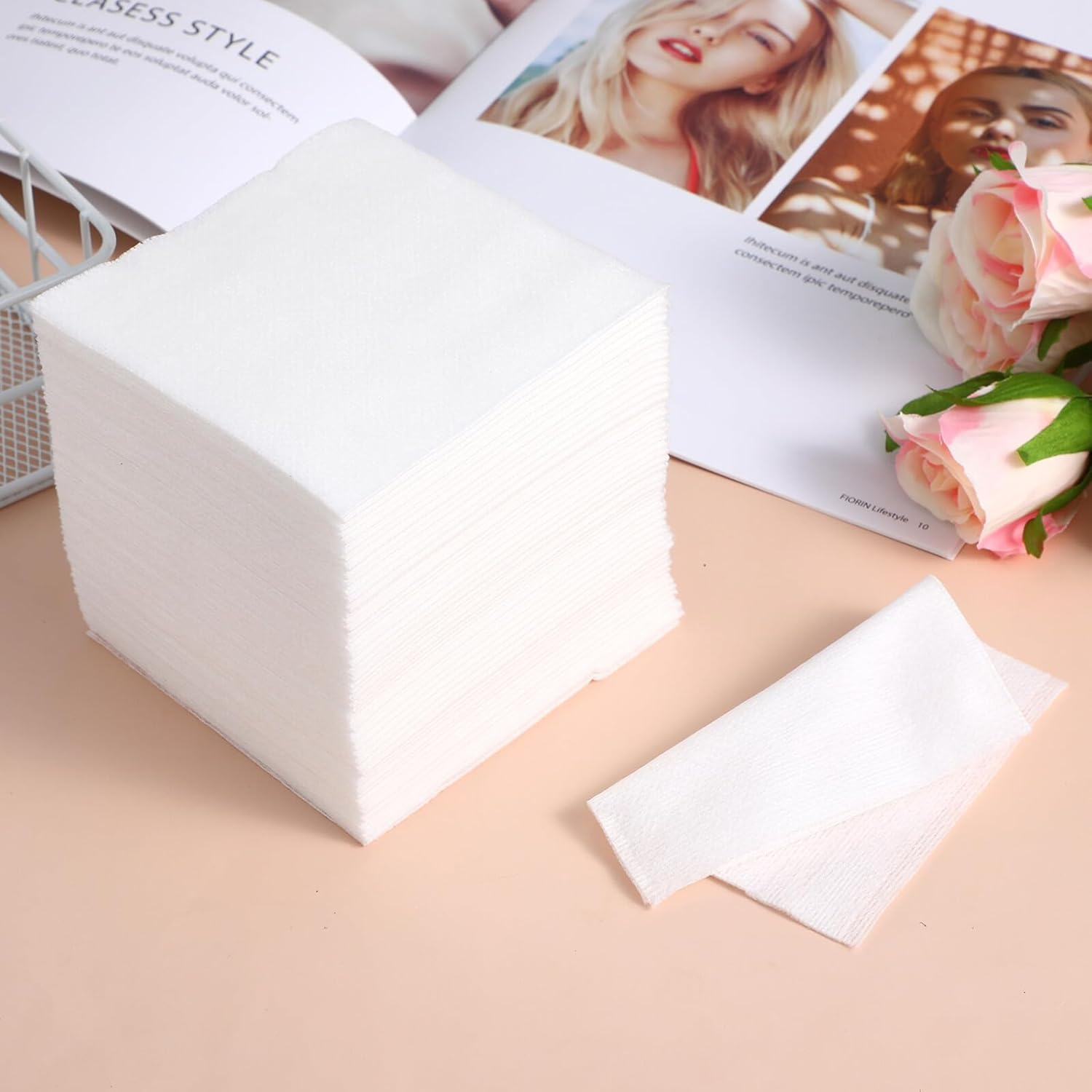 FRCOLOR 200Pcs Non-Woven Gauze for Care Soft Highly Absorbent Breathable Dressing for First Aid and Makeup Removal for All Skin Types image number 3