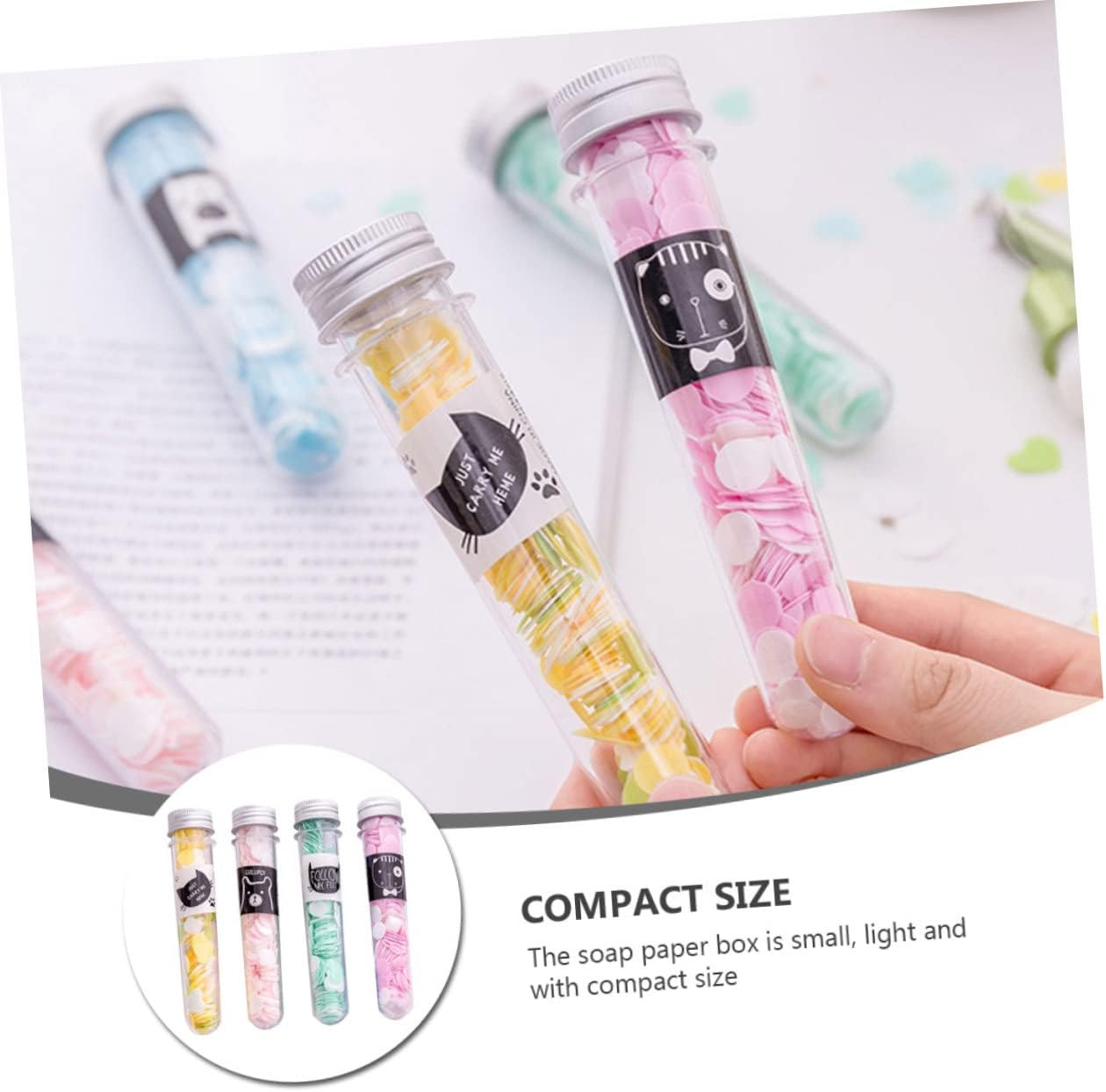 Yardwe 4Pcs Portable Scented Foaming Soap Slices Travel-Friendly Soap Flakes for Outdoor Hand Washing Disposable Bath Petals for Camping and Travel image number 3