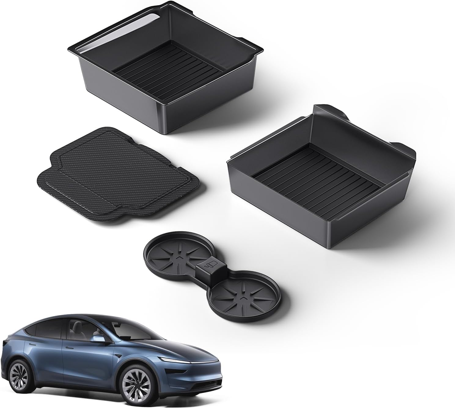 Tesla New Model Y Juniper & Model 3 Center Console Organizer (Dual-Layer Storage, Smooth Sliding) &ndash; Compatible with Model 3 (2024-2025) / New Model Y Juniper Accessories image number 2