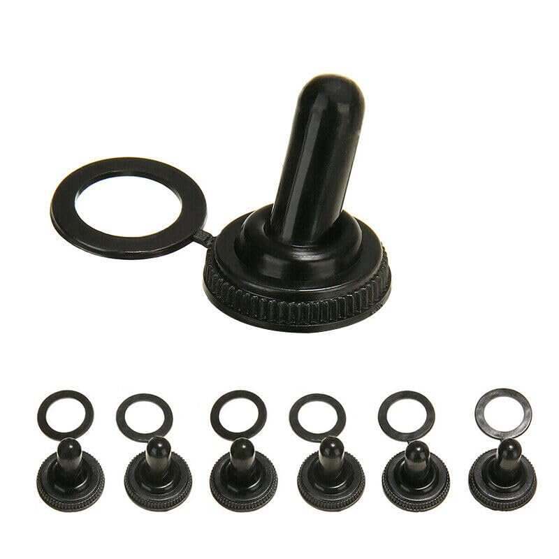 AIMALL 5X Waterproof Toggle Flick Switch 250V On/Off Car Dash Light Metal 12 Volt Boot, SPST 2Pin Heavy Duty, 15A Rocker Toggle, 1.14X0.63X2.2 Inches image number 1