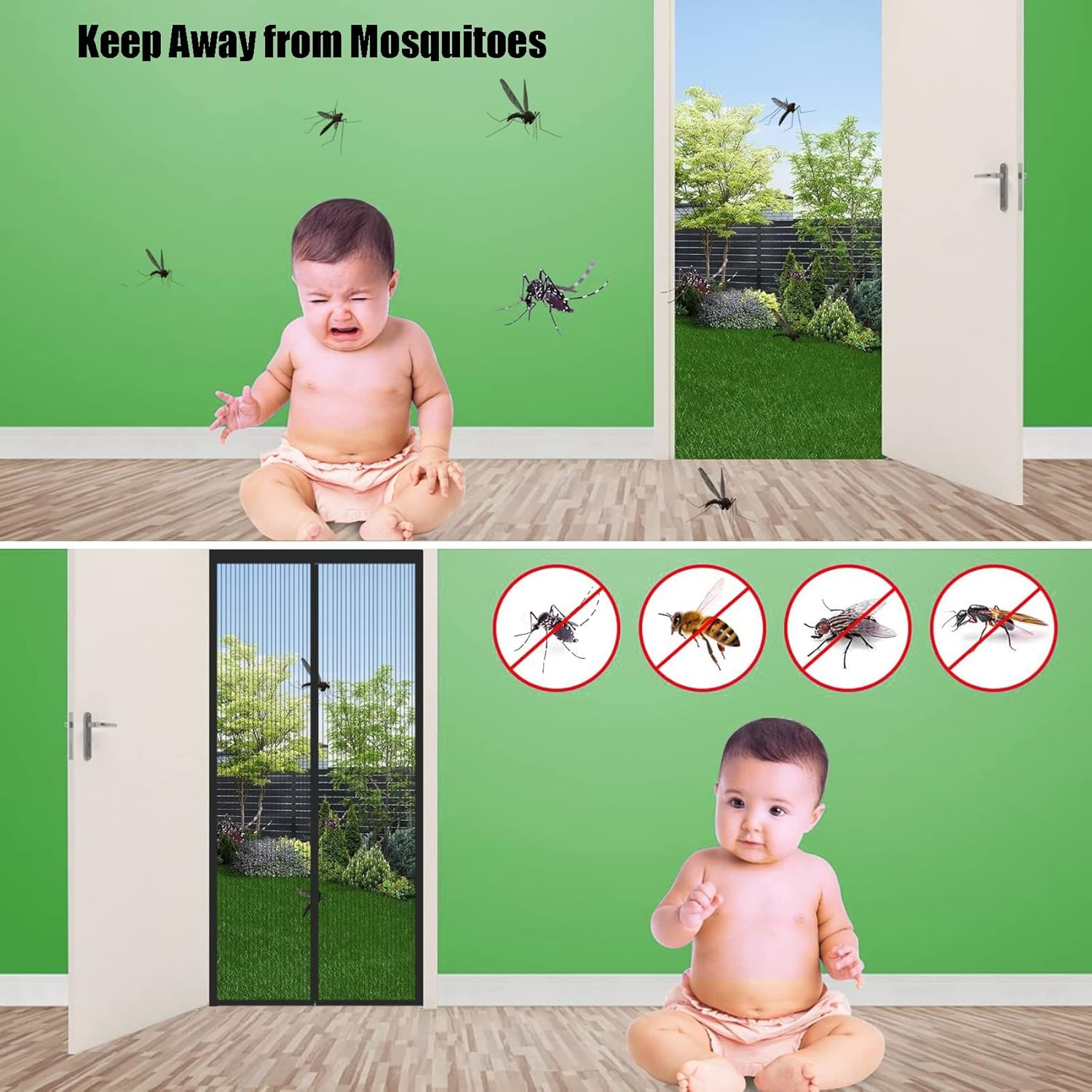 Magnetic Fly Screen Door, Insect Protection, 130 X 240 Cm, Balcony, Fly Curtain, Magnetic Curtain for Cellar and Patio, No Drilling, Black image number 4