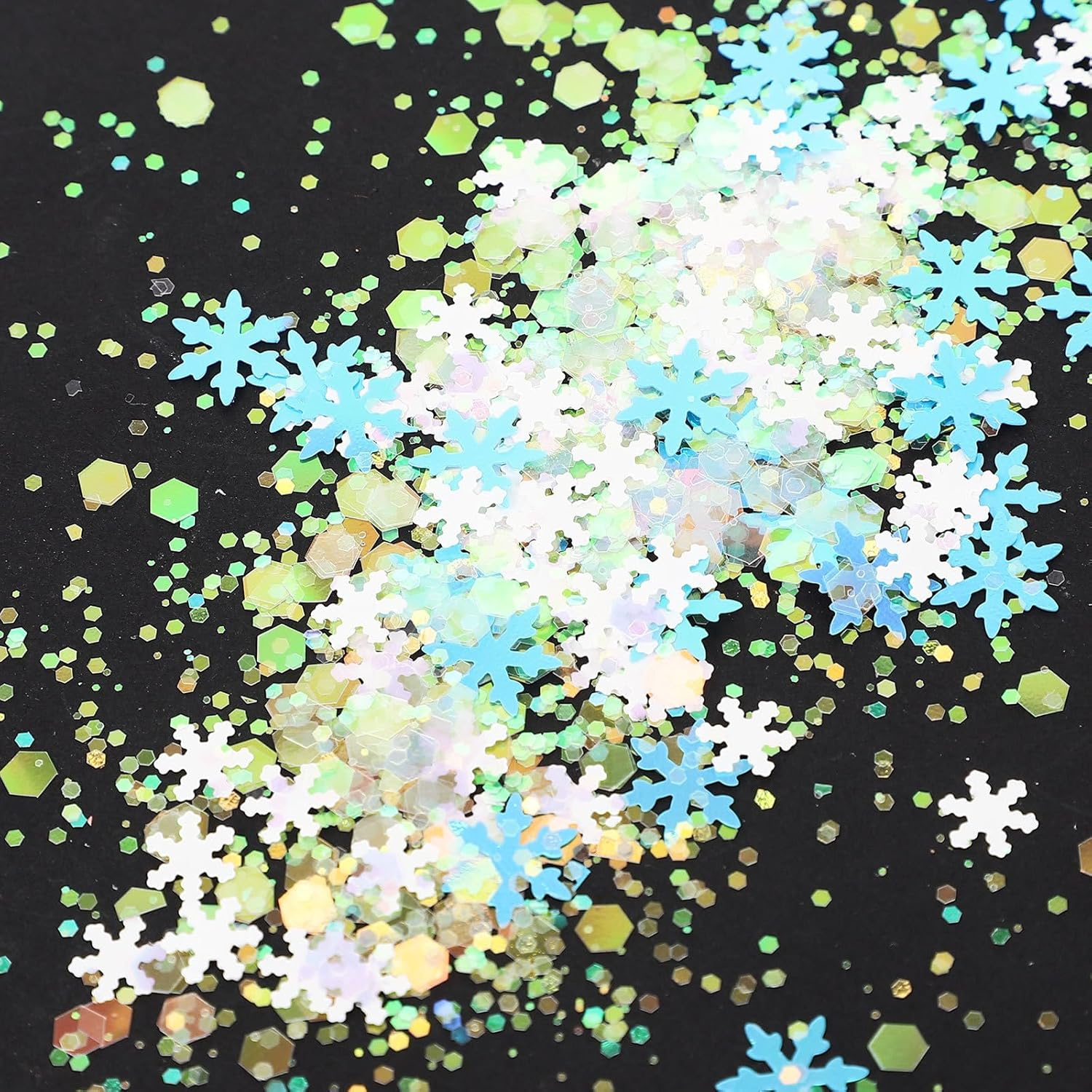 COHEALI 4 Bottles DIY Snowflake Sequins for Phone Case Decor Epoxy Crafts Winter Christmas Embellishments Resin Accessories image number 4