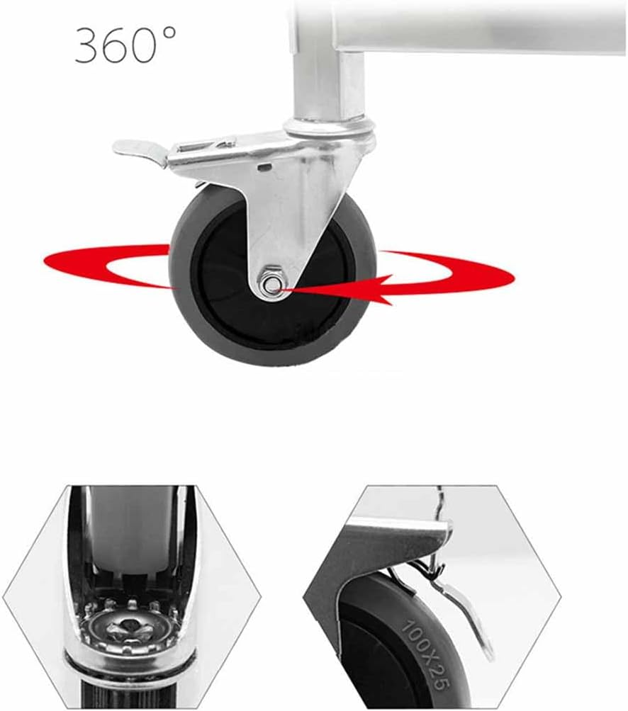 SOGA 2 Tier 85X45X90Cm Stainless Steel Kitchen Dining Food Cart Trolley Utility Medium image number 6