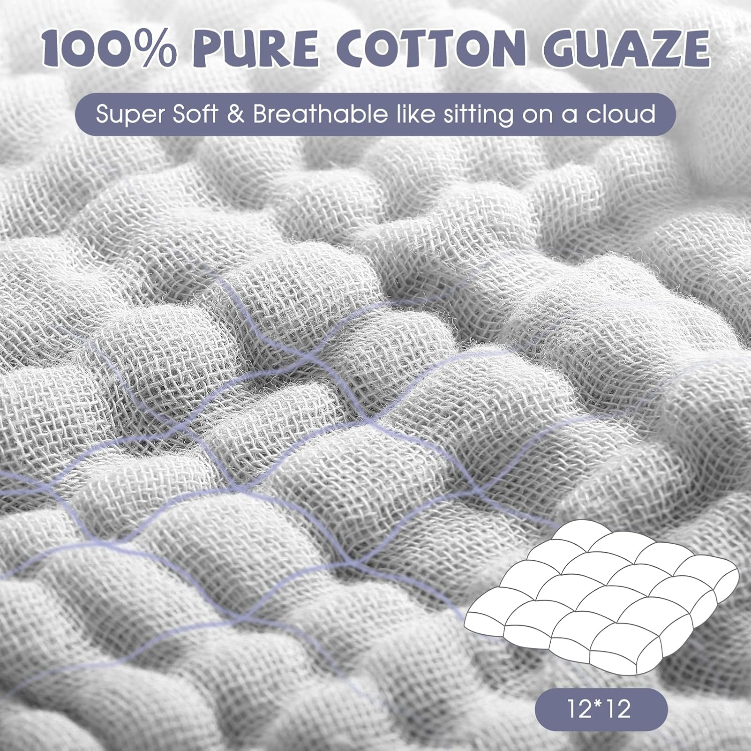 MUKIN Baby Washcloths - Soft Face Cloths for Newborn, Absorbent Bath Face Towels, Baby Wipes, Burp Cloths or Face Towels, Baby Registry as Shower. Pack of 6-12X12 Inches (Grey) image number 1