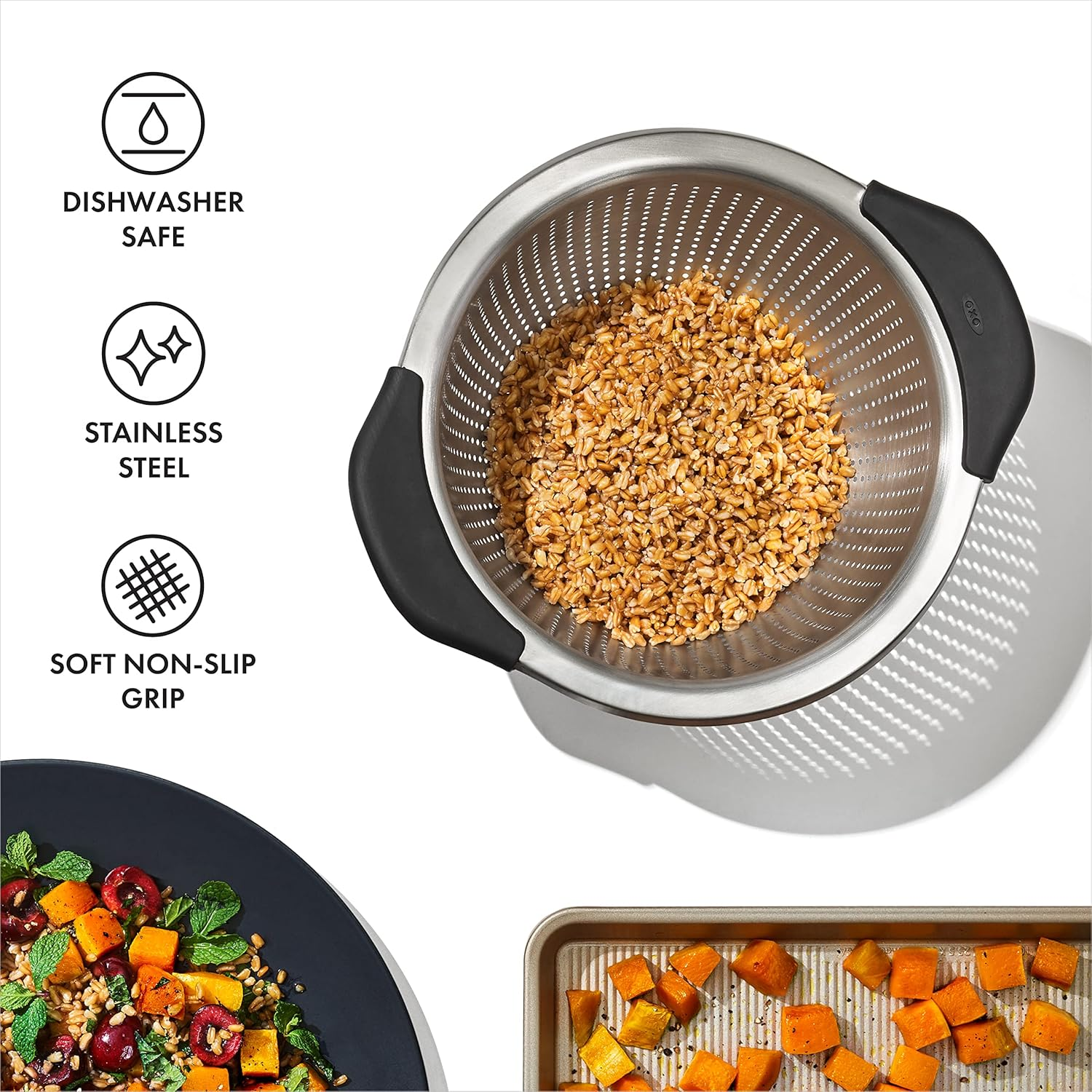 OXO Good Grips Stainless Steel Colander, 2.8 Litre image number 2