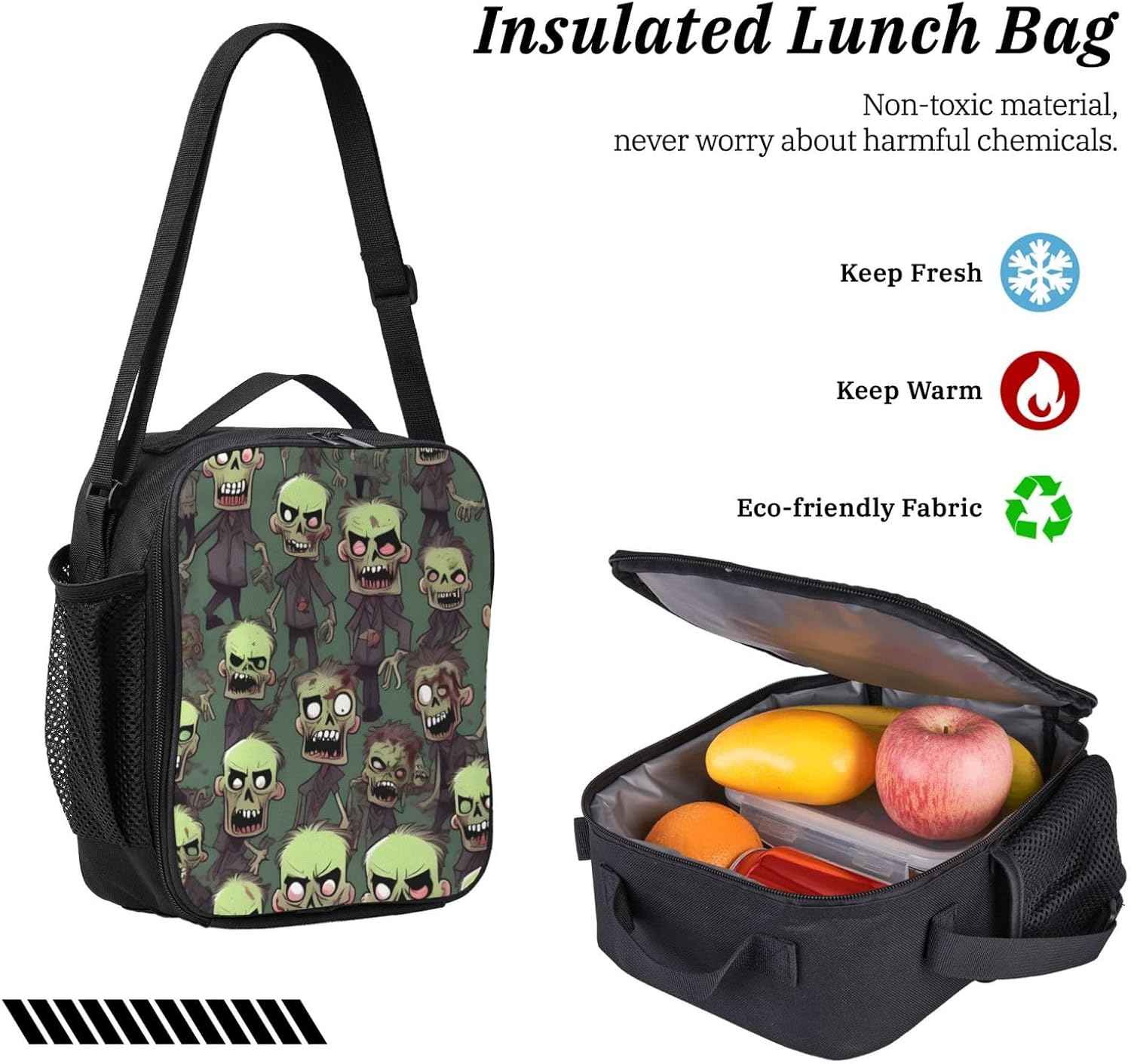 JIUTY Many Zombies Backpacks Backpack with Lunch Box and Pencil for Daily Commute image number 5