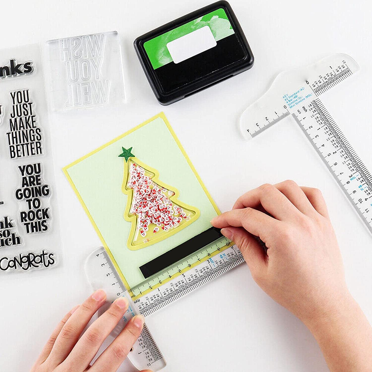 6 Inches Clear Acrylic T-Square Ruler, T Square Ruler, Drafting Tools, Drafting T Square, T Ruler Transparent for Crafting and Drafting image number 2