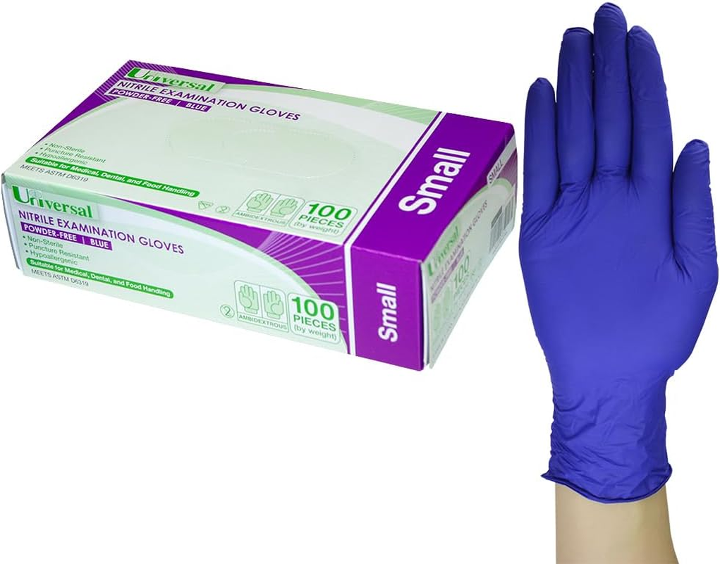 Universal Nitrile Examination Gloves, Blue, 100 Count image number 3
