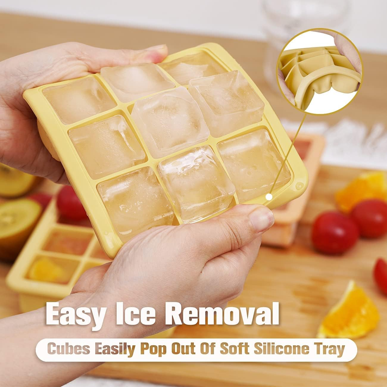 Haakaa Baby Food and Breast Milk Freezer Tray with Lid, 9 X 1.2Oz - Banana