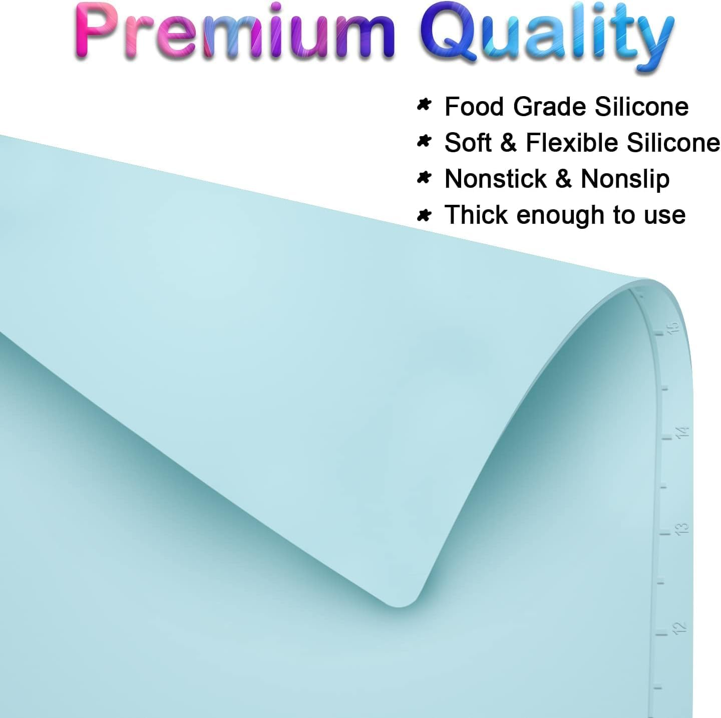 Silicone Craft Mat, 20&times;16 Inches Silicone Painting Mat with Water Cup and Paint Holder, Silicone Artist Mats for Crafts, Painting, Art, Clay, Silicone Sheets Creater Mat for DIY Projects (Blue) image number 1