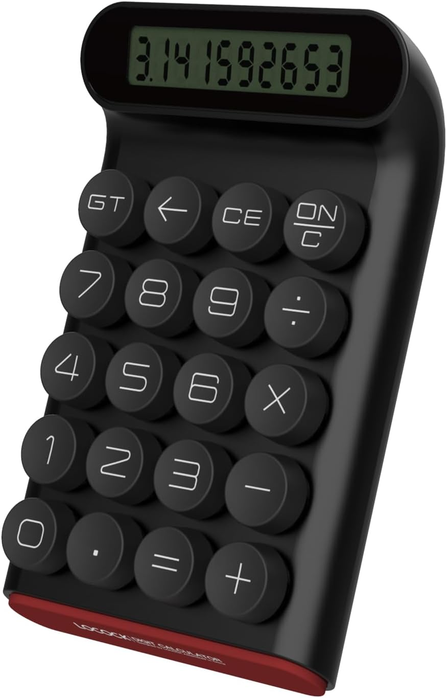 Mechanical Switch Calculator,Handheld for Daily and Basic Office,10 Digit Large LCD Display (Black) image number 3