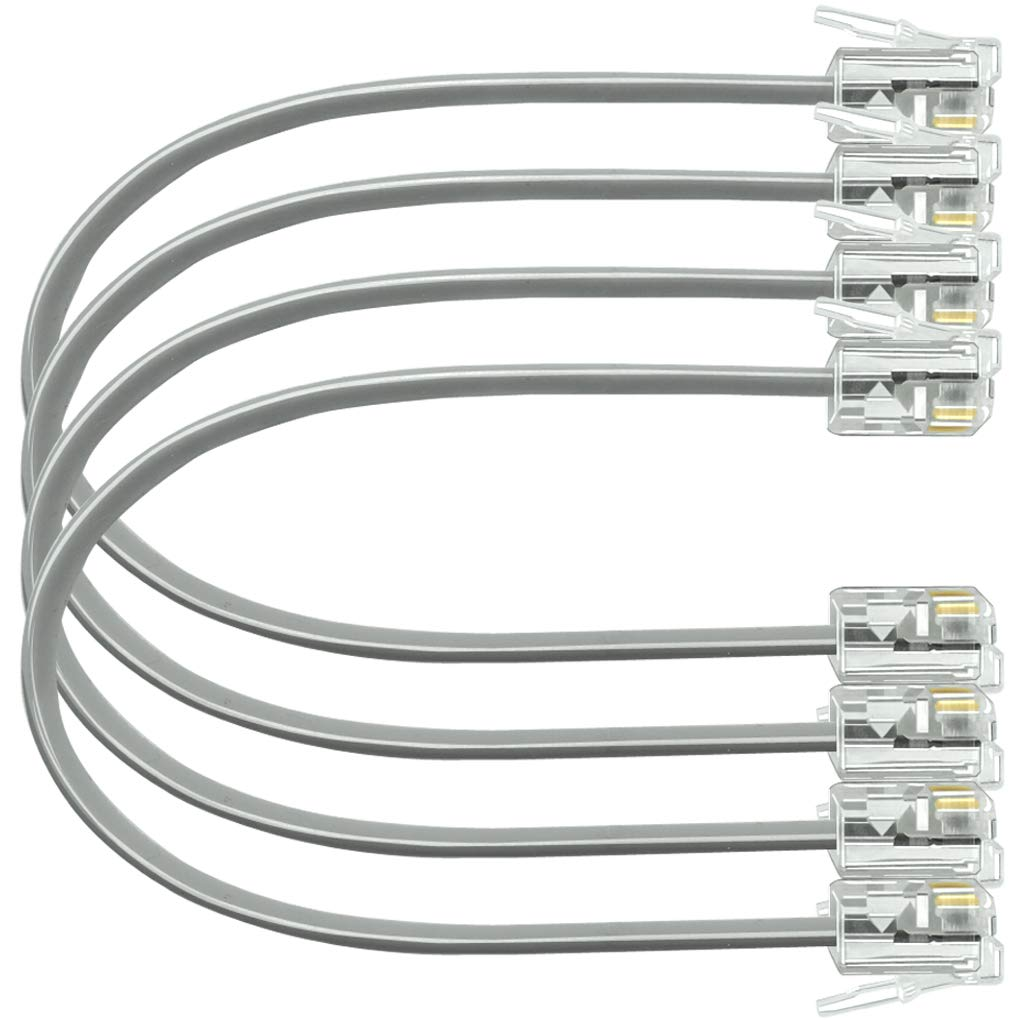 NECABLES 3Pack Phone Cord 2Ft Telephone Cord Phone Cable RJ11 6P4C Male to Male for Landline and Fax - 2 Feet image number 6