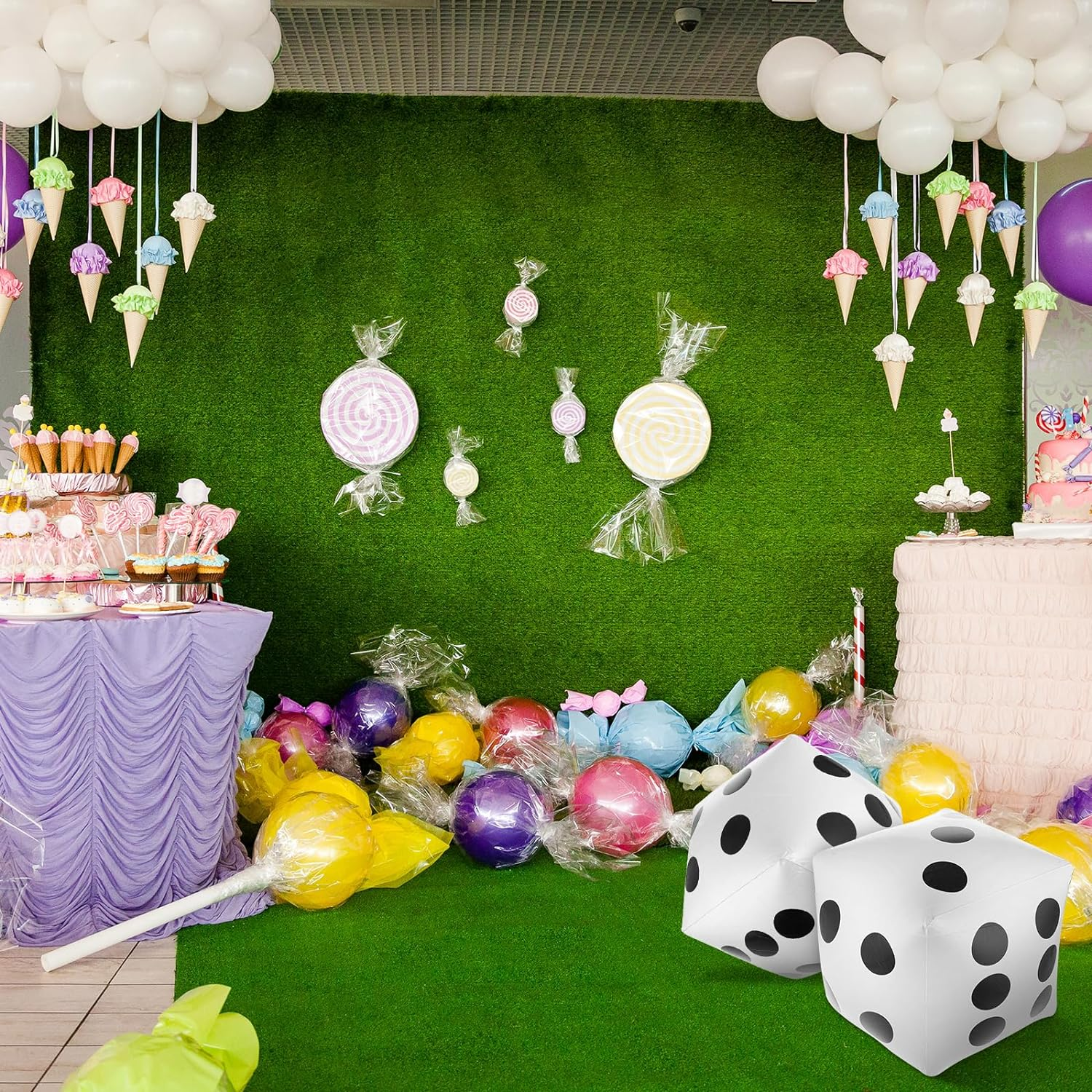 Prasacco Pack of 2 Inflatable Cubes, Giant Cube, Jumbo Inflatable Cube, Pool Toy, Jumbo Cube, Gutter Dice for Pool Games, Lawn Games, Party Favour Outdoor Floor Games image number 6