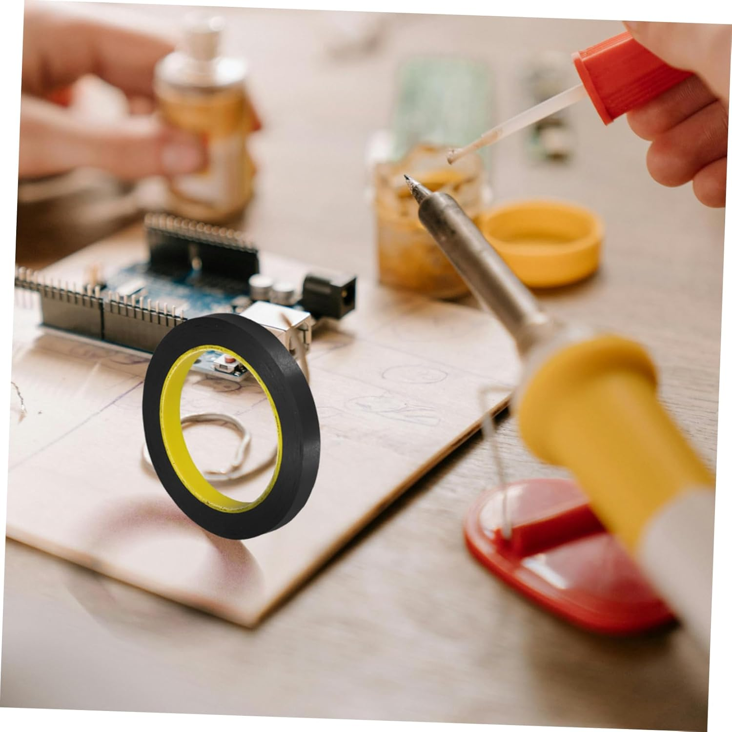 Mobestech Blackout Tape for Led Lights 12Mm X 50M Light Shielding Tape Black Window Cover Led Dimming Stickers for Electronics and Blinds