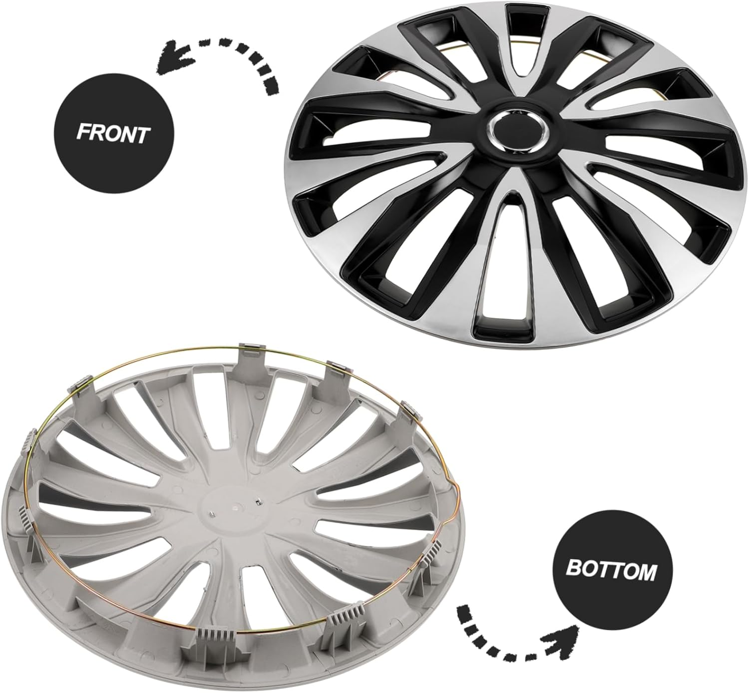 SOLUSTRE Hubcap Wheel Cover Replacement Snap Clip for Car Accessories Automotive Tire Rim Decorative Hub Caps for Wheels image number 5