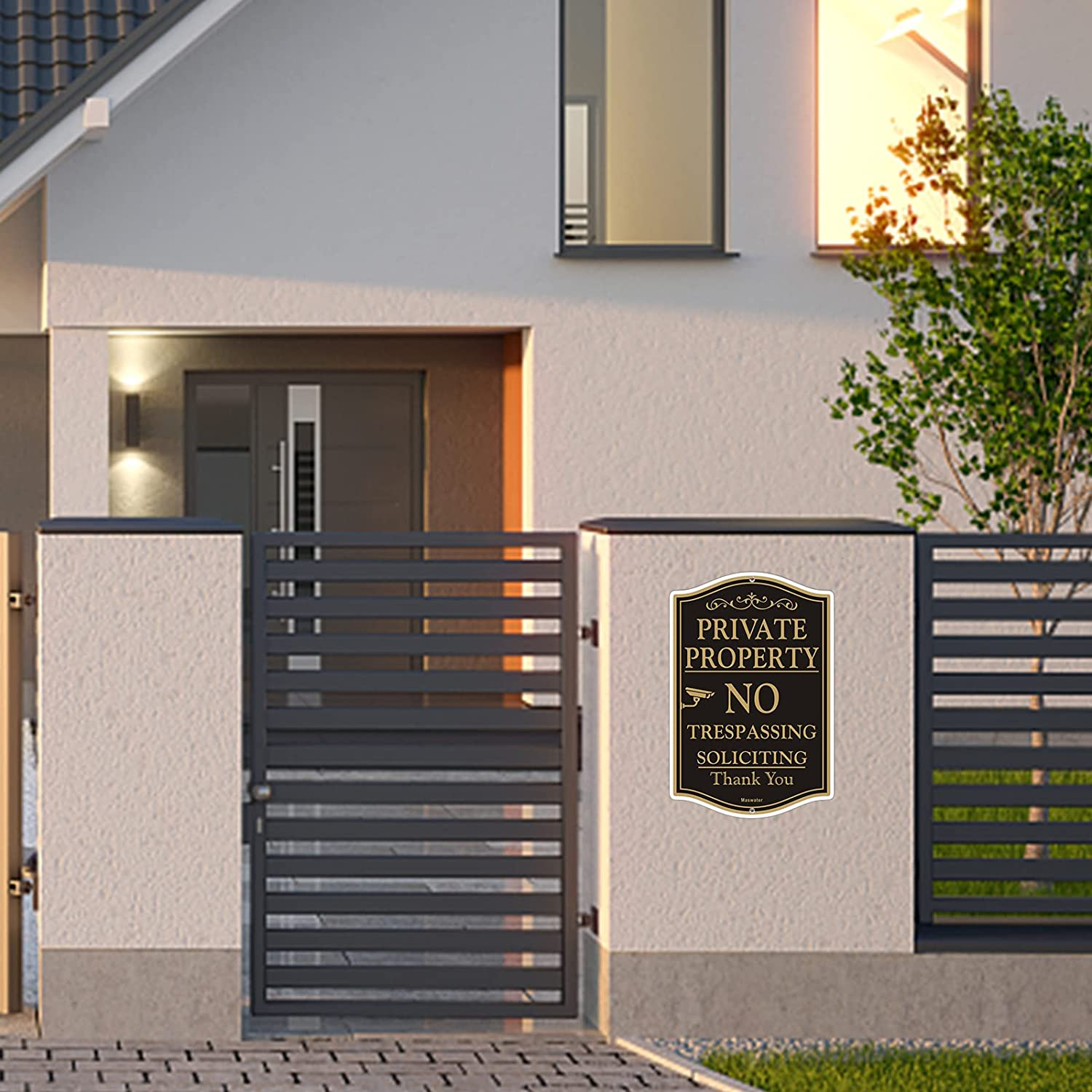 2 Pack Private Property Signs No Trespassing, 12" X 18 Be Suitable for Yard/Gate/Fence Signs No Parking, Reflective Rust Free Aluminum, Fade Resisant, UV Protected & Waterproo image number 2