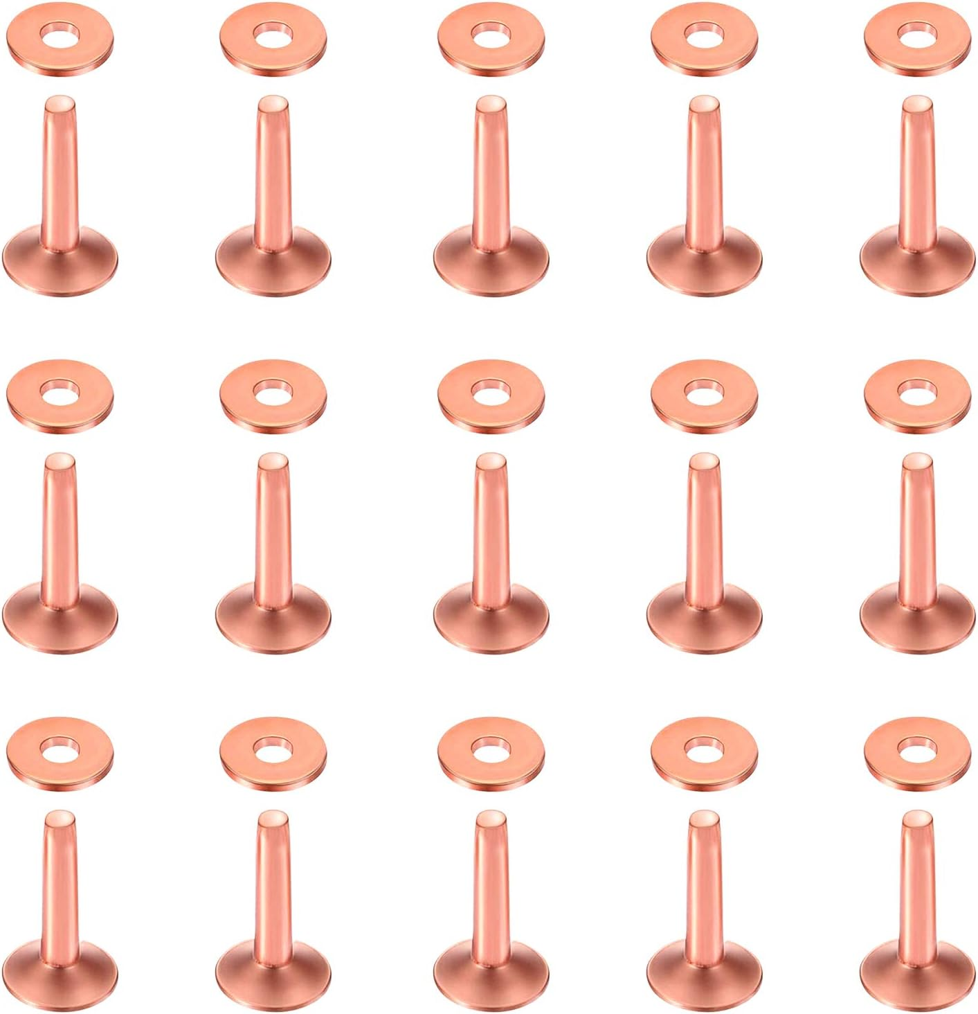 (10X3.3X14) - Swpeet 50Pcs 10 3.3 14Mm Copper Rivet and Burrs Assortment Kit, DIY Leather Kit for Belts Wallets Collars Leather Products Craft Makingbelts Wallets Collars Leather DIY Craft Supplies image number 4