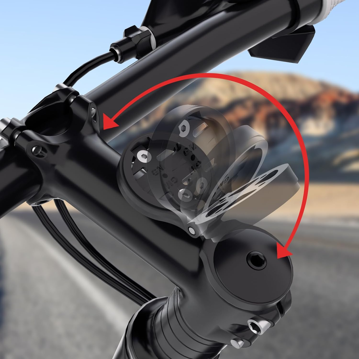 Bike Stem Computer Mount - Adjustable Out Front Mount for Garmin Edge 25 130 200 500 510 520 800 810 820 1000 1030, for Wahoo Elemnt Bolt Mini Bryton Rider Stages Dash Hammerhead Karoo Cateye image number 5