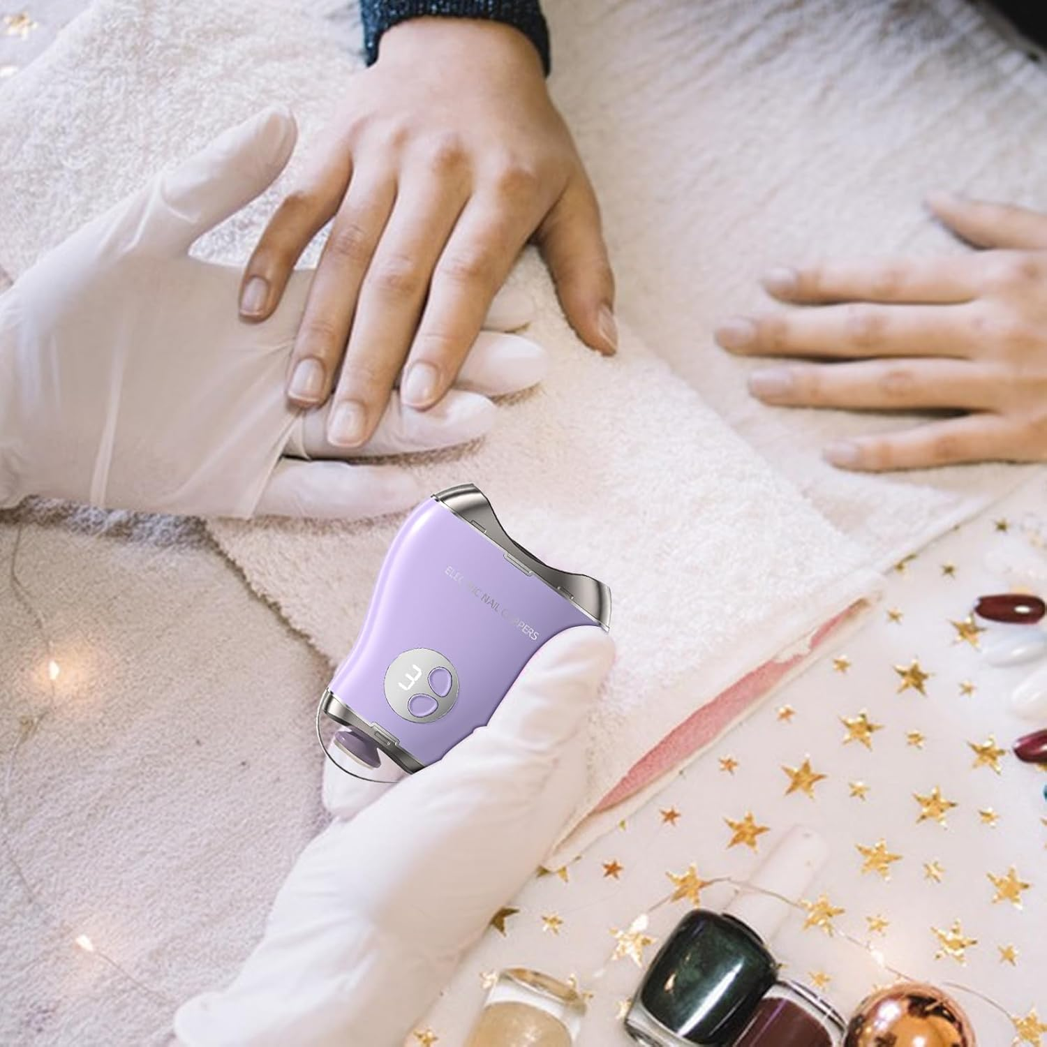 Adults Electric Nail Trimmer, Double- Toe Nail Cutter with 3-Speed Display, Safe Mango Shape Design for Thick Nails, Double-Head Nails Grinder Safe for Travel, Home Use image number 1