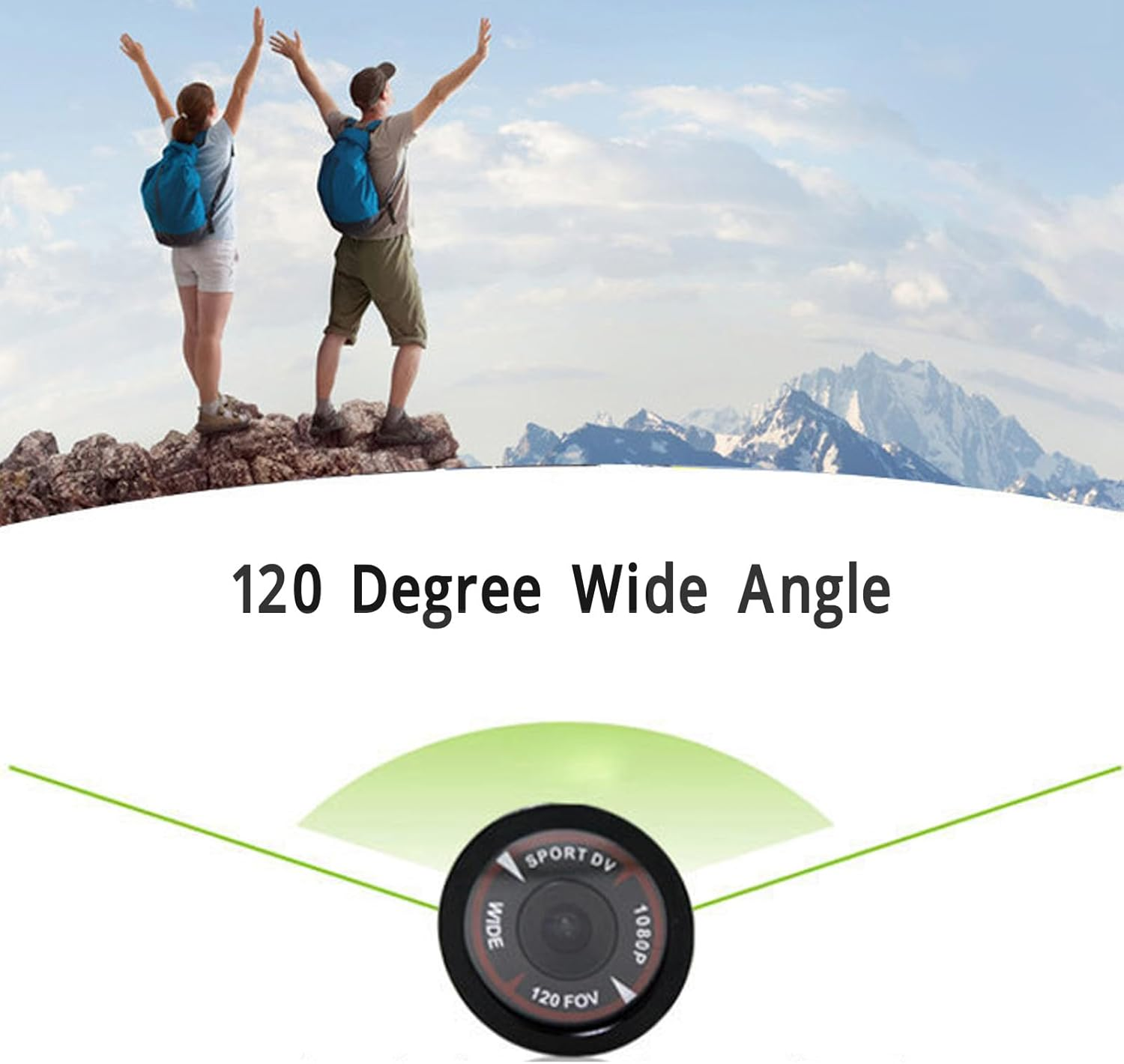 Bike Motorcycle Helmet Camera 1080P Wifi Front and Back Bicycle Dual Dash Cam Sports Camera Small Video Camera Mini Action Camera, 120&deg; Wide Angle image number 2