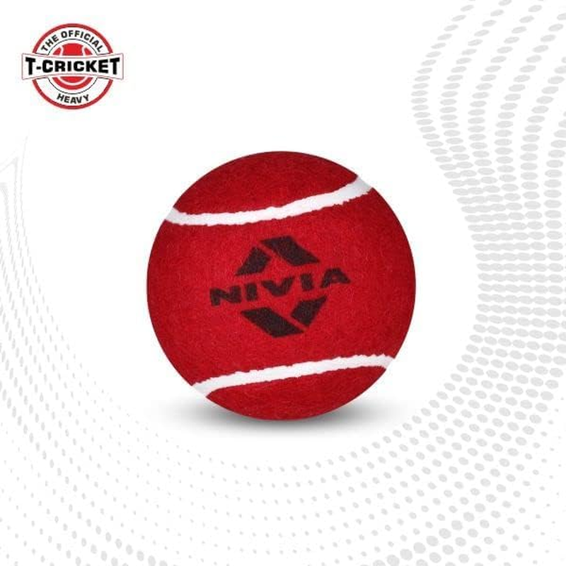 Nivia Heavy Weight Tennis Cricket Ball, Tennis Ball for Cricket, Practice Ball, Street Match Ball, Training Ball for Outdoor & Indoor, Heavy Tennis Balls for Players, Pack of 12, (Red)