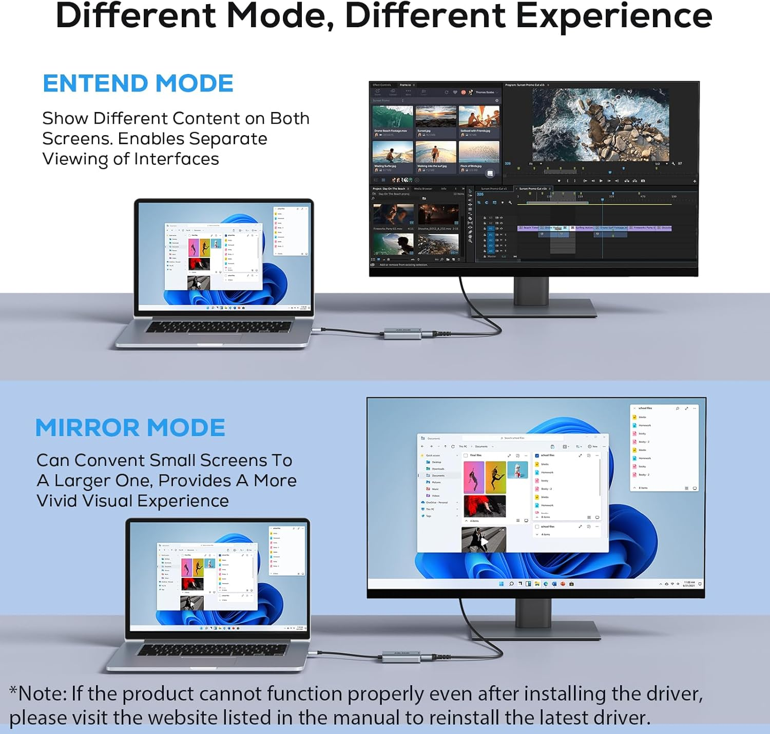 ABLEWE USB to HDMI Adapter, Upgraded Aluminum HDMI to USB 3.0 & 2.0 Audio Video Graphics Converter Cable for PC Laptop Monitor Projector Desktop Tv,Support Mac Os,Windows 10/8.1/8/7 image number 4