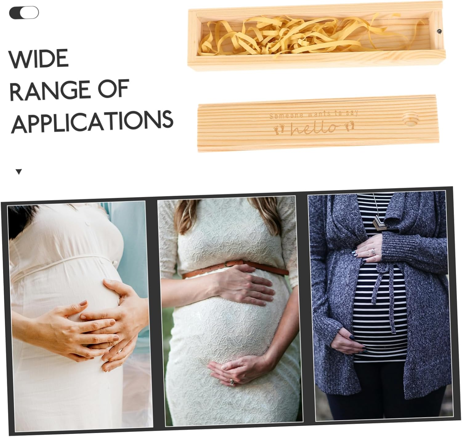 Pregnancy Test Holder Wood Box Announcement Scratchies for Newborn Keepsake Organizer image number 1