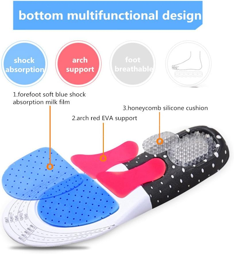 Shoe Insoles - Plantar Fasciitis Inserts for Men & Women, Full Length Arch Support Orthotics Insoles, Heel Pain Relief, Shock Absorption for Walking, Running and Hiking(Women5-9) image number 2