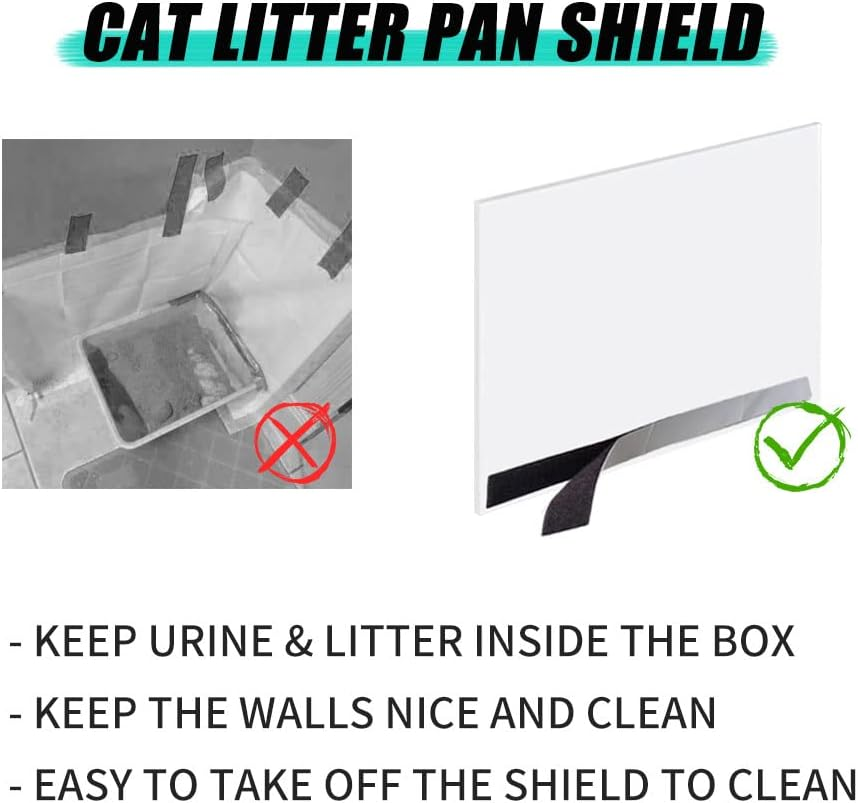 Oncpcare 6 Pack Cat Litter Box Pee Shields, High Side Open Top Kitty Litter Pan Shield - Keep Litter in the Pan, (Litter Box Not Included) image number 6