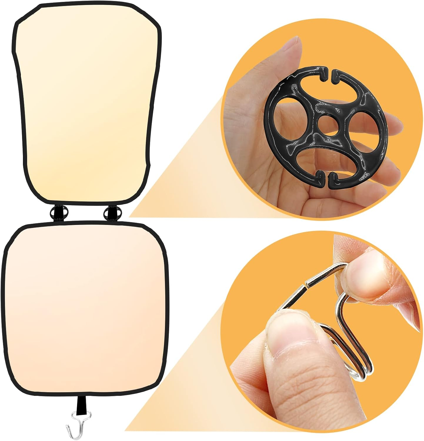 Moicstiy 24Pcs Car Seat Cover Plum Plate Metal Hooks, 12Pcs Plastic Car Seat Covers Chucks and 12Pcs Metal Hooks Set Locking Clip Plastic Card Fixed Fastener Buckle Replacement for Car Seat (Black) image number 2