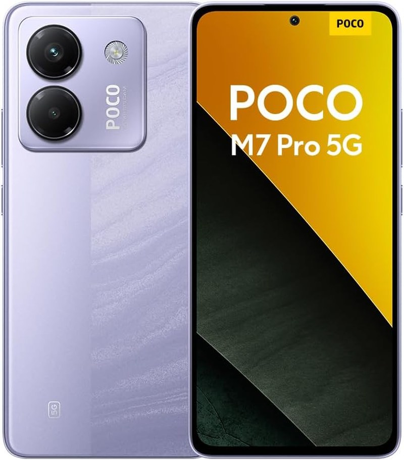 XIAOMI Poco M7 Pro 5G Smartphone, 8+256GB, Purple, Clear 50MP Sony Camera with OIS, 5110Mah Battery, 45W Turbocharge, 120Hz Eye-Friendly AMOLED Display