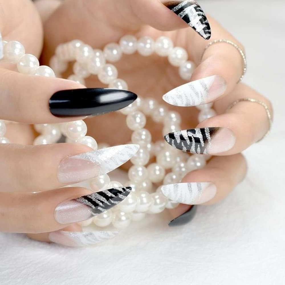 500 Pcs Clear Nail Tips Pointy Fake Natural Clear Stiletto False Gel Sharp Art Acrylic image number 3