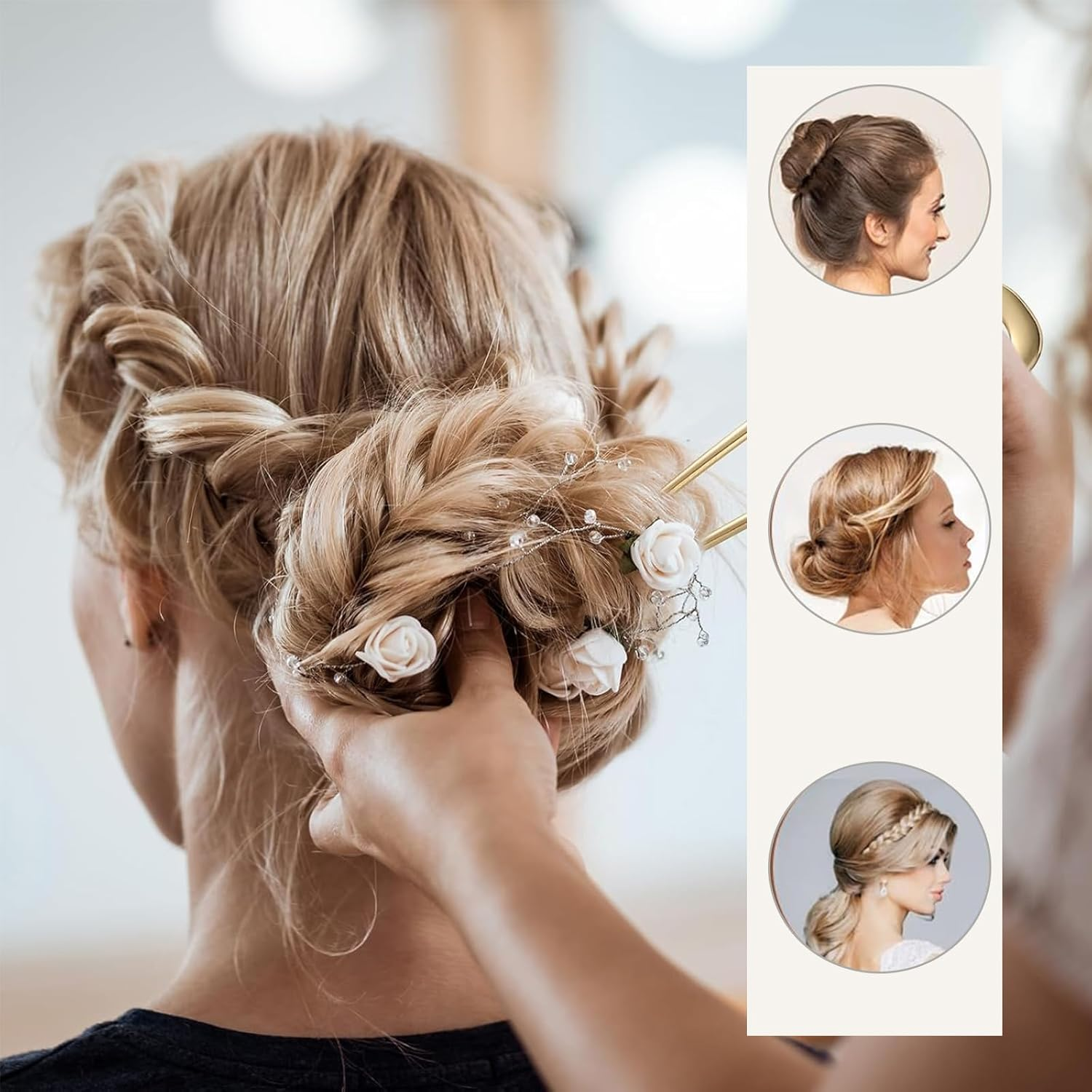 Aikeis U Type Simple Two Tone Hair Pin Metal Lightweight Heavy Hair Pin Hair Accessories Retro Hairpin French Hairpin Suitable for Women and Girls (Pack of 2)