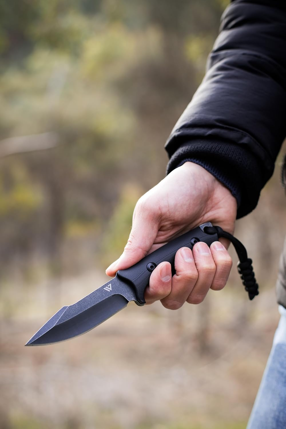 Wilora Full Tang Hunting Knife - 4CR13 Steel, Outdoor Survival Bowie Knife with Kydex Sheath, Paracord Lanyard & Sharpening Stone image number 5