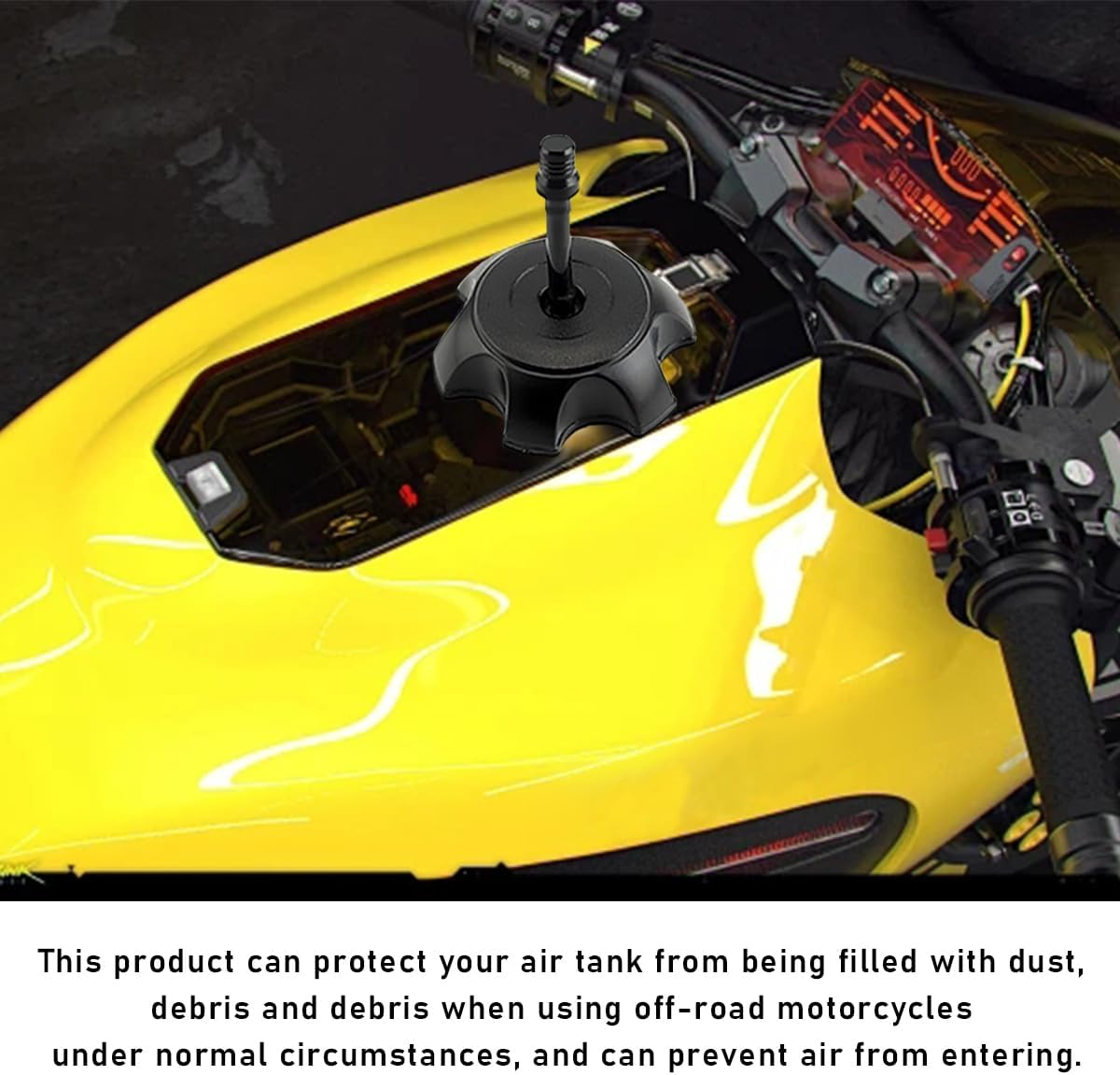 2 PCS Breather Hose Gas Fuel Tank Cap, CNC One Way Tank Valve Vent Tube with Aluminum Cap, Fuel Gas Cap Vent Tube Breather, ATV Off-Road Motorcycle Accessories (Black, Black Hose) image number 4