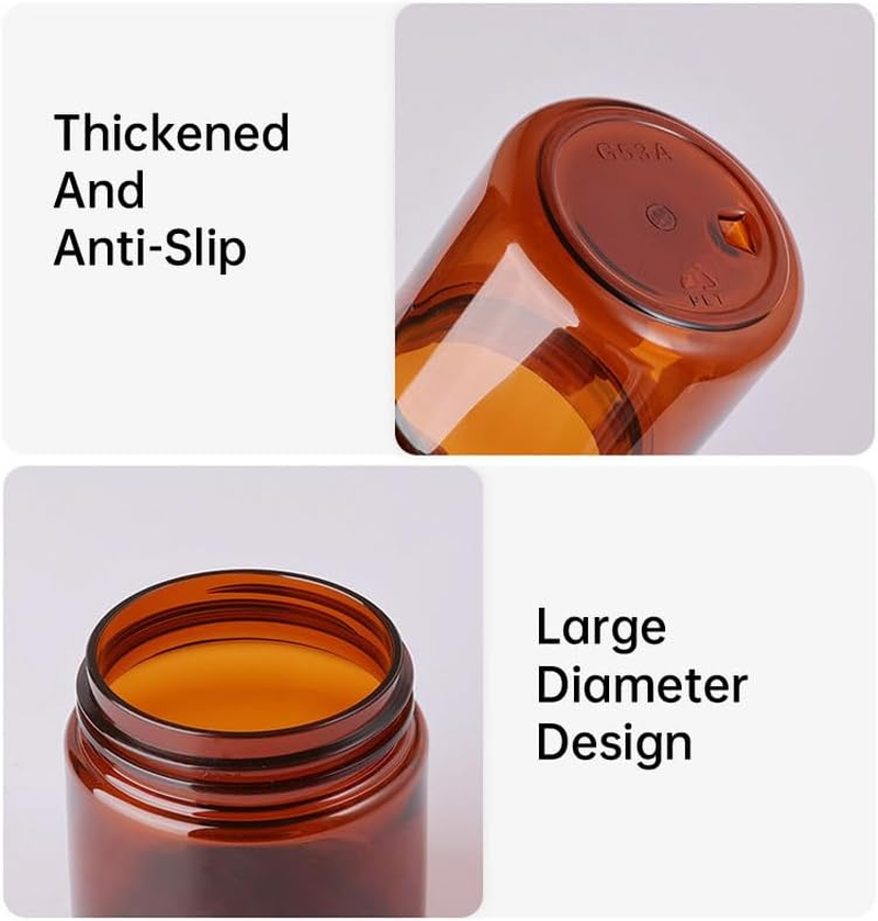 High-Quality PET Plastic Cream Bottle - 10PCS, 60ML/100ML/120ML, Double Layer Container for Cosmetic Creams, Skincare, and Lotions, Amber Brown Jar with Secure Black Lid image number 3