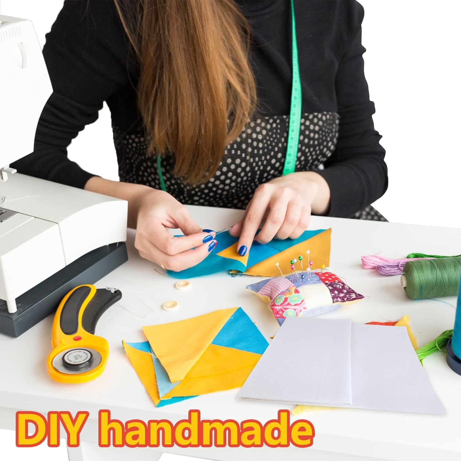 Soft Felt Fabric, 90X90Cm Felt Sheets, 1.4Mm Thick Craft Felt, Felt Fabric by Metre for Art & Craft Project (White) - Apricot image number 3