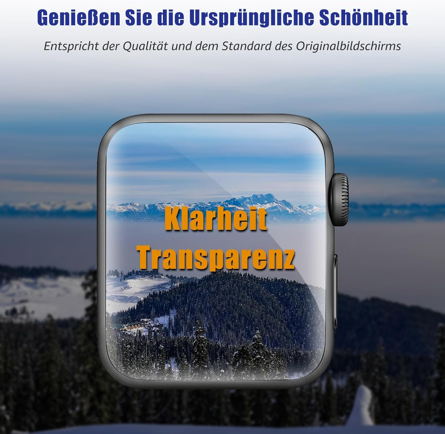 Cable Leader Pack of 2 Screen Protectors for Apple Watch Series 4/5/6/SE 44 Mm, Ultra HD Bubble-Free Anti-Scratch Apple Watch 6 44 Mm Protective Glass, 3D Curved Ultra Resistant Iwatch 5 44 Mm Film image number 1