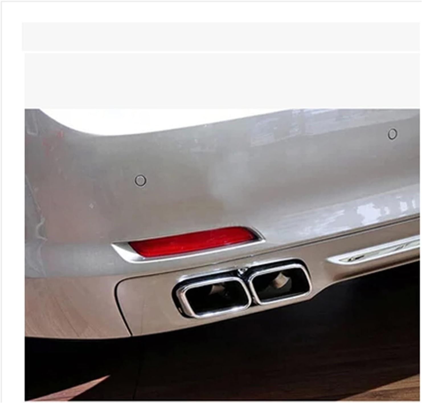 Muffler Square Style Rear Exhaust Muffler Tip Pipe Tail Air Outlet Vent Exhause Tailpipe Compatible with BMW 7S F02 to 760 304 2010-2015 image number 3