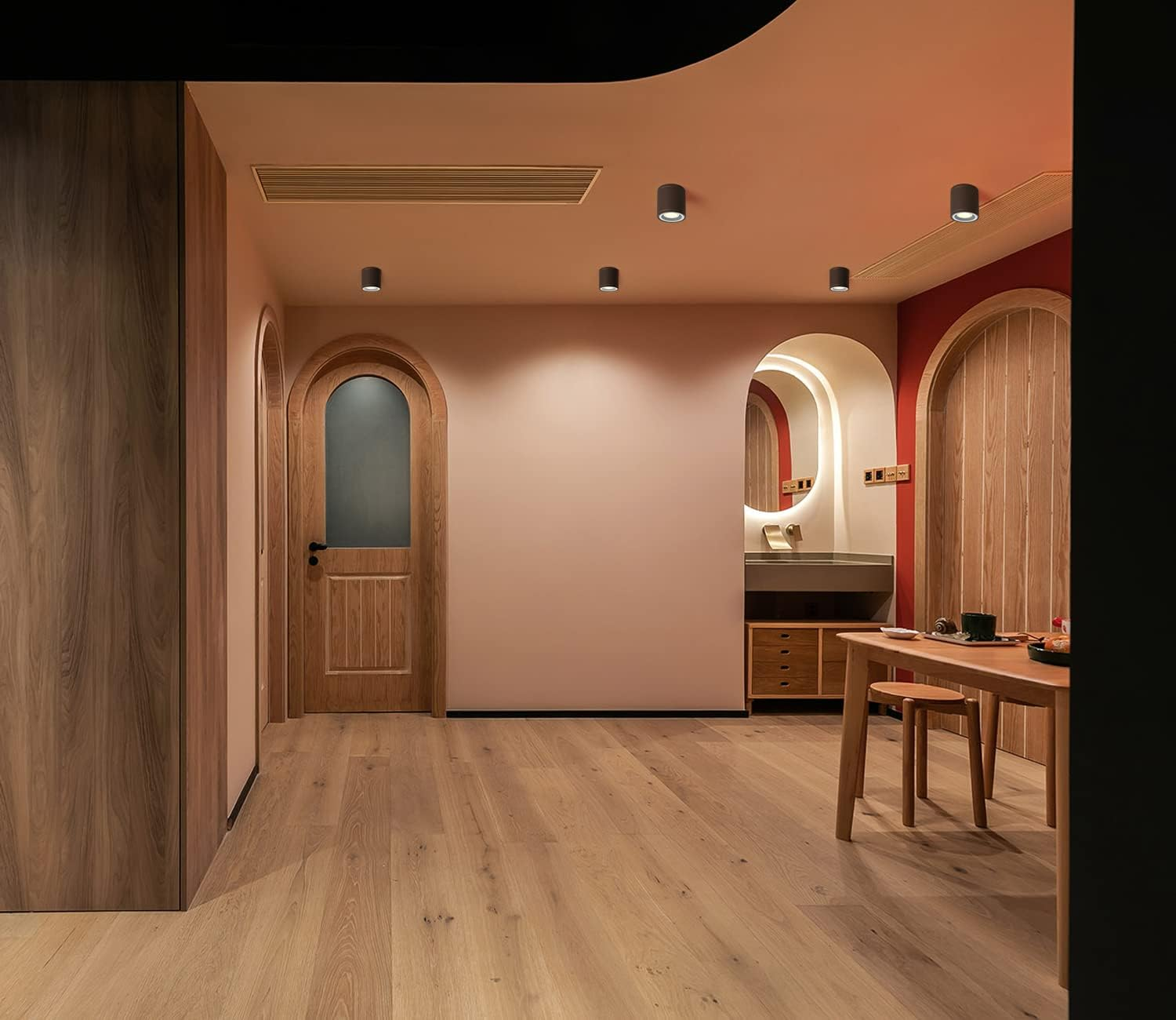 DAWALIGHT Surface Mounted Downlight GU10 5W LED Ceiling Spotlight IP44 Waterproof Outdoor Spot Lights Downlighters for Bathroom Kitchen Garden Living Room Corridor Restaurant, Aluminum, Dark Grey image number 3