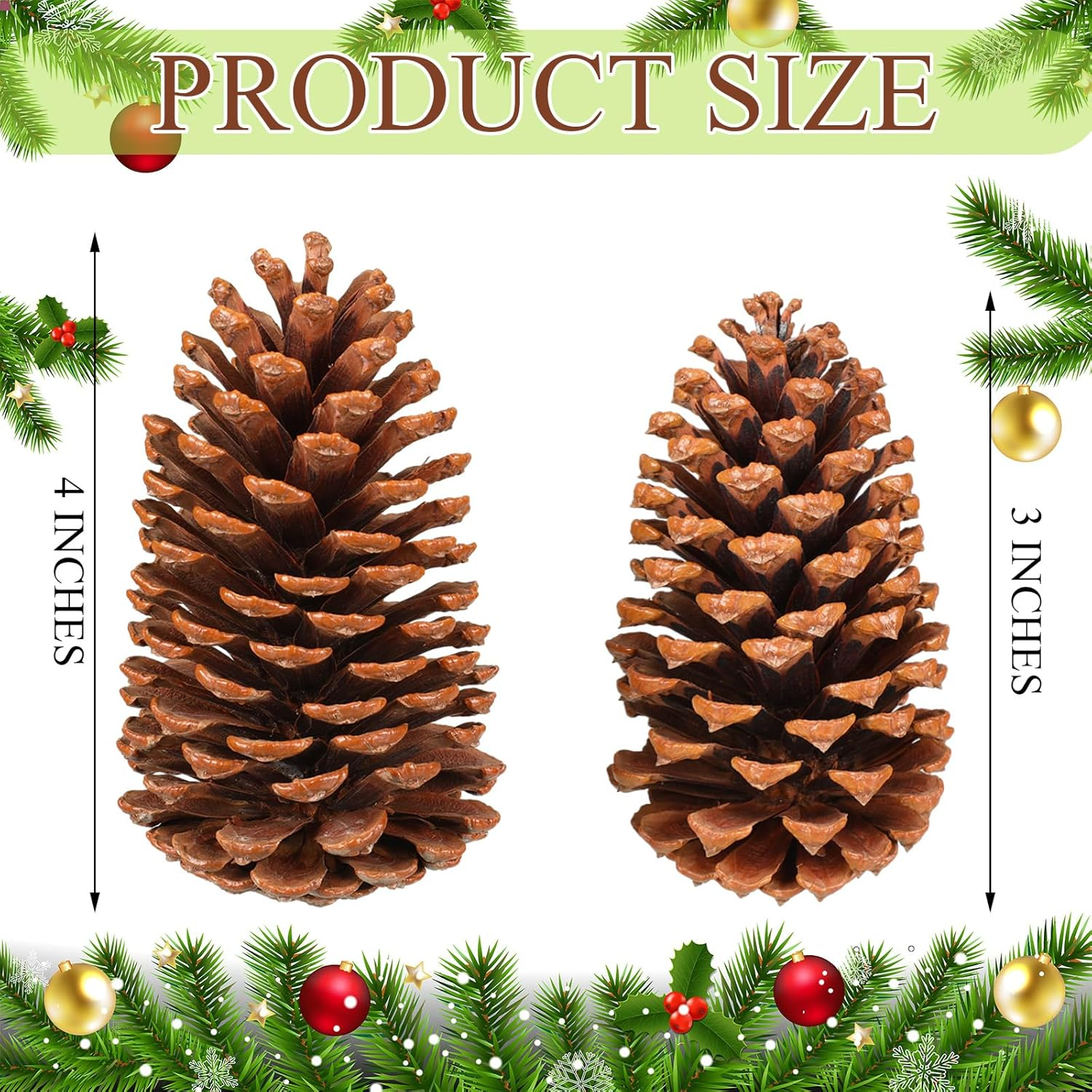 Huwena 12 Pcs Pinecones Large Natural Unscented Pine Cones Bulk Rustic Christmas Tree Ornaments Decorative No Chemicals for Crafts DIY Wreath Home Wedding Decoration (3-4 Inches) image number 6