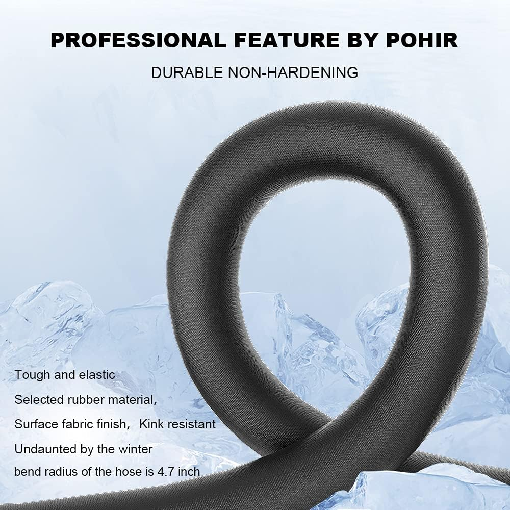 POHIR Power Washer Hose 100FT 3/8'' High Tensile Wire Braided Car Wash Water Hose, with 2 Quick Connect Kits Compatible M22 14 Mm, 1/4 Inch Hose for Pressure Washer, 4200 PSI image number 1