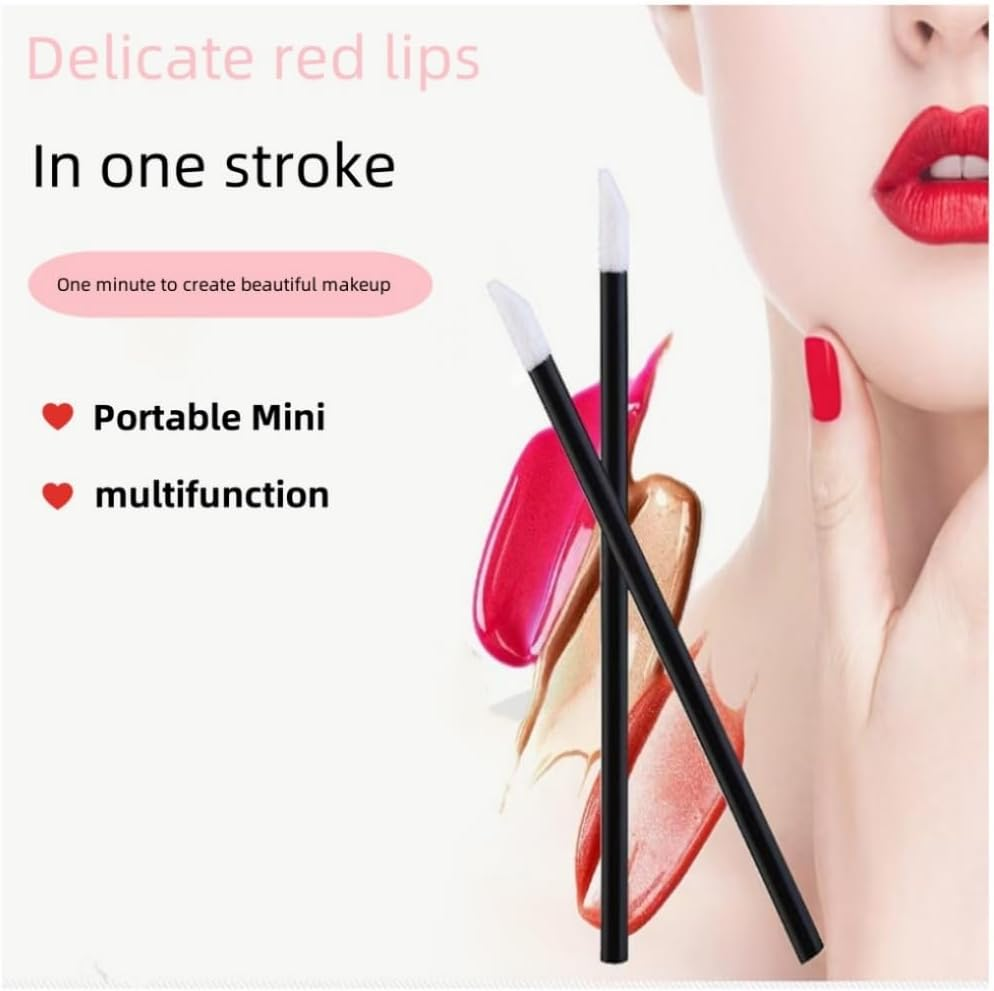 Fabselection Lip Brushes, 200Pcs Lip Brush, Applicator Can Be Use for Applying Lipstick and Make Up, Disposable Lip Applicator Black image number 1