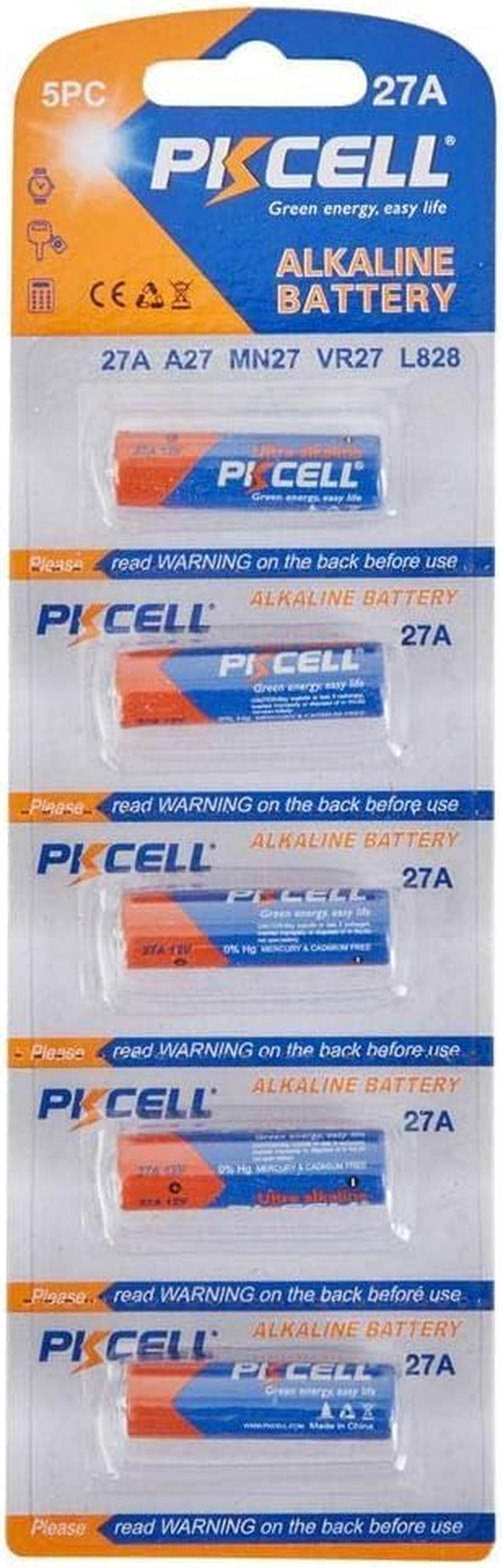 27A A27 MN27 VR27 L828 PKCELL Alkaline Battery 5 PCS EXP 12/26 image number 1