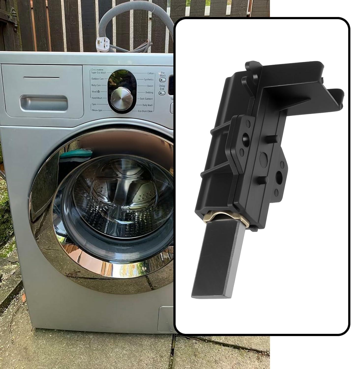 Emagtech 1 Pair Washing Machine Carbon Brushes 5X12.5X36Mm WW80J5555FX Compatible with Samsung 1400